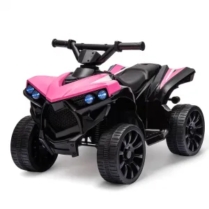 Ride - P Series: 6V Quad ATV for Kids Toddler 3+ years, Max 55lb Capacity ，With LED, Music, Foot Pedal, Wear-Resistant Wheels, 1.9 MPH - Pink