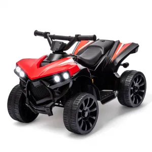 Ride - P Series: 6V Quad ATV for Kids Toddler 3+ years, Max 55lb Capacity ，With LED, Music, Foot Pedal, Wear-Resistant Wheels, 1.9 MPH - Red