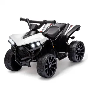 Ride - P Series: 6V Quad ATV for Kids Toddler 3+ years, Max 55lb Capacity, With LED, Music, Foot Pedal, Wear-Resistant Wheels, 1.9 MPH - White
