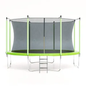 Trampoline, 10FT Trampolines for Kids & Adults, Trampoline with Enclosure, Ladder, Recreational Trampolines for Outdoor Jump, ASTM Approved,Green