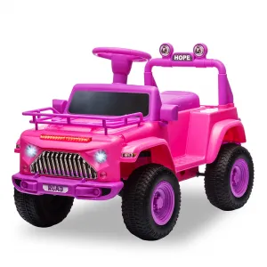 Ride - P Series: 6V Ride On Car for Toddlers - Battery Powered Electric Car with Music, LED Light, FM, Horn, Rear Storage, 4 Wheels - Pink