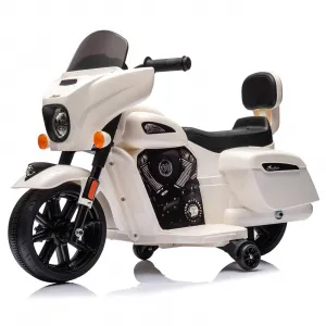 Ride - B Series: 6V Ride-On Motorcycle for Kids, Electric Dirt Bike with USB, Music, Headlight - White