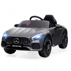 Ride Car for Kids, 12V Power Battery Electric Vehicles for 3-7 Toddlers, Licensed Mercedes-Benz with Remote Control, MP3 Player - Grey