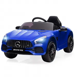 Ride Car for Kids, 12V Power Battery Electric Vehicles for 3-7 Toddlers, Licensed Mercedes-Benz with Remote Control, MP3 Player - Blue