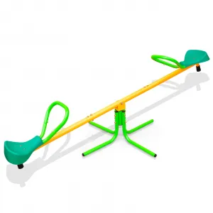 Swivel Teeter Totter for Kids Outdoor, 360 Degrees Seesaw for Toddlers Age 2-5 6 7 8, Children Teeter Totter Set for Playground and Backyard