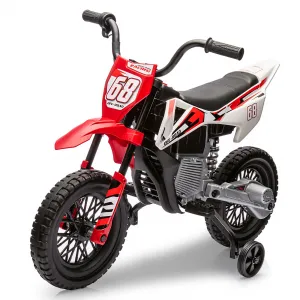 Ride - P Series: 12V Kids Electric Dirt Bike, 25W*2 Motor, Twist Grip Throttle, Spring Suspension, Training Wheels, Ride-On Toy - Red