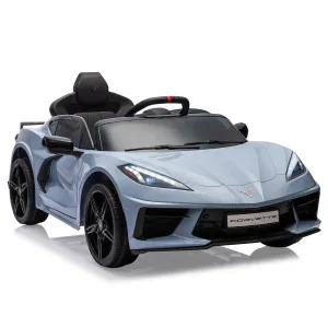 Ride - P Series: 12V Kids Ride on Car Licensed Corvette Battery Powered Car Toddles Electric Sports Car Toy with Remote Control, Visual Dashboard, LED Lights, Music, Gifts for Boys Girls, Light Blue