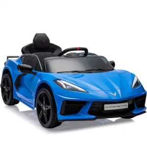 Ride - P Series: 12V Kids Ride on Car Licensed Corvette Battery Powered Car Toddles Electric Sports Car Toy with Remote Control, Visual Dashboard, LED Lights, Music, Gifts for Boys Girls, Dark Blue