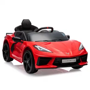Ride - P Series: 12V Kids Ride on Car Licensed Corvette Battery Powered Car Toddles Electric Sports Car Toy with Remote Control, Visual Dashboard, LED Lights, Music, Gifts for Boys Girls, Red