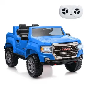 Ride - P Series: 24V 2-Seater Ride On Truck Car, Licensed GMC Battery Powered Electric Kids Car with Remote Control, LED Lights, MP3, 2 * 200W Motor, 20.5" Large Seat, Ride On Toys for Kids,Blue