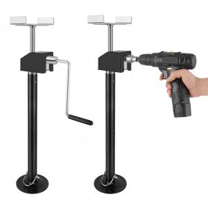 2 Pack RV Slide Out Support Jacks Supports Up to 5,000 lbs, Adjustable Height from 21.06" to 49", Heavy-Duty Steel RV Stabilizer Jacks for Camper, Black