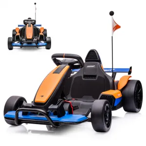 Ride - G Series: 24V Electric Go Kart for Kids, Licensed McLaren Go Carts for Kids w/Drift Race Pedal, 10AH Large Battery, 2×120W Powerful Motor, Damping System, Racing Flag, Kids Go Kart Age 6+