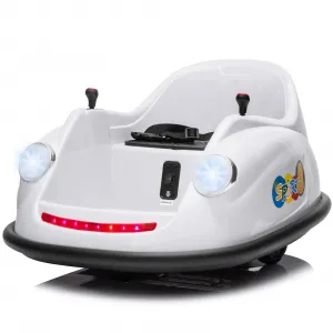 Ride - P Series: 12V Battery Car for Kids W/Parent Remote, Led Lights, 2-Speed, 360°Spin - White