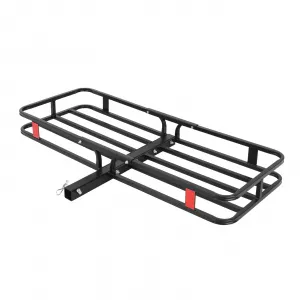 500 Lbs Hitch Mount Cargo Carrier Basket, 53" x 19" x 6" Rear Luggage Rack for 2" Receiver, Black Cargo Basket for Car Camping and Traveling
