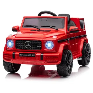 Ride P Series 12V Mercedes-Benz G63 Ride-On: Remote Control, Suspension, Soft Start, LED, Bluetooth, Music, 2x25W Motors - Red