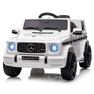 Ride P Series 12V Mercedes-Benz G63 Ride-On: Remote Control, Suspension, Soft Start, LED, Bluetooth, Music, 2x25W Motors - White