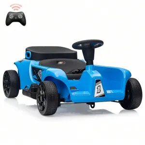 Ride - P Series: 2 Seaters 4-Wheelers Electric Ride On Toy for Kids, 24V 120W*2 Powerful Motors Max Load 200 Lbs, Two Driver Modes + Remote Control Modes for Toddlers Child with Music, USB, Storage Box, Blue