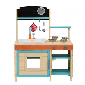 Mud Kitchen for Kids Outdoor - Kids Outdoor Play Kitchen Playset with Cookware Accessories - Perfect for Chef Pretend Play