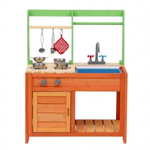 Mud Kitchen for Kids Outdoor - Kids Outdoor Play Kitchen Playset with Cookware Accessories - Perfect for Chef Pretend Play