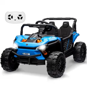 Ride - P Series: 12V Electric UTV Car with Remote Control, Ride on Truck with Toy Storage, Spring Suspension, LED Headlights, Ride Cars w/4 Wheels, Ride on Toys for Boys Girls, Blue