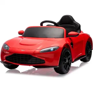 Ride - P Series: 12V Ride on Sports Car for Kids Licensed Aston Martin Battery Powered Car Toddles Ride on Toy with Remote Control, Horn, Soft Start, LED Lights, Music, USB, Electric Vehicle for Boys Girls (Red)