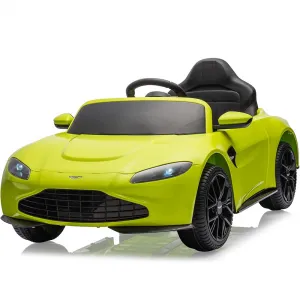 Ride - P Series: 12V Ride on Sports Car for Kids Licensed Aston Martin Battery Powered Car Toddles Ride on Toy with Remote Control, Horn, Soft Start, LED Lights, Music, USB, Electric Vehicle for Boys Girls (Green)
