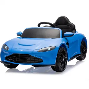 Ride - P Series: 12V Ride on Sports Car for Kids Licensed Aston Martin Battery Powered Car Toddles Ride on Toy with Remote Control, Horn, Soft Start, LED Lights, Music, USB, Electric Vehicle for Boys Girls (Blue)