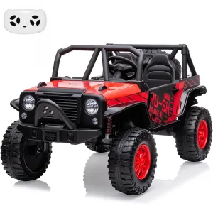 Ride - P Series: 2-Seater Ride On Truck for Kid, 24V Battery Powered Kids Car with Remote Control, 19" Extra Wide Seat, 2 Motors, Led Light, Enhanced Suspension - Red