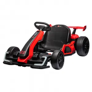 Ride - G Series: 24V Electric Go Kart, with 300W Strong Motor, Drift/Sport Mode, Big Battery, Eva Tire,Length Adjustment for Outdoor Racing Toy-Red
