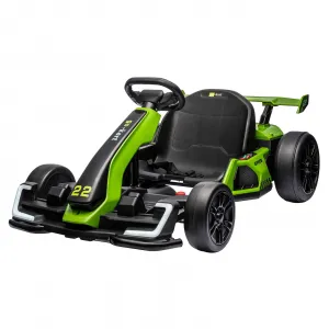 Ride - G Series: 24V Electric Go Kart, with 300W Strong Motor, Drift/Sport Mode, Big Battery, Eva Tire,Length Adjustment for Outdoor Racing Toy-Green