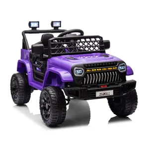 Ride - P Series: 12V Kids Ride On Truck for Toddles age 3+,with 2.4G Remote Control, Spring Suspension, Battery Display, LED Lights, Music, Battery Powered Ride on Car - Purple