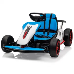 Ride - G Series: 6+,24V Drift Kart with 2X150W Strong Motor, 7AH Big Battery, Electric Pedals, Electric Go Kart Outdoor Race Toy - Blue