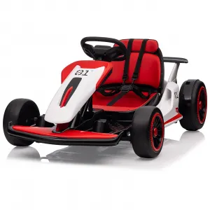 Ride - G Series: 6+,24V Drift Kart with 2X150W Strong Motor, 7AH Big Battery, Electric Pedals, Electric Go Kart Outdoor Race Toy - Red