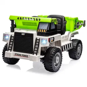 Ride - P Series: 4WD Ride On Car with Dump Truck, Electric Car for Kids with Remote Control, Toddler Car with Electric Dump Bed & Shovel, 2 Speeds,
