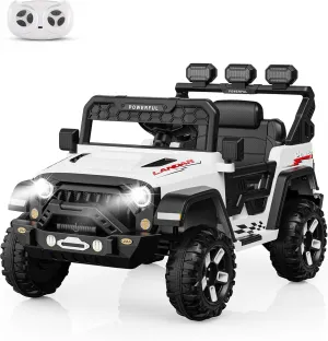 Ride - P Series: 3-6, Ride on Car with 2.4G Remote Control, 12V Battery Powered Electric Car for kids with 3 Adjustable Speeds, Soft Start, Battery Display, Music (White)