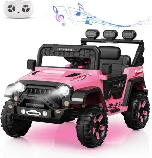 Ride - P Series: 3-6, Ride on Car with 2.4G Remote Control, 12V Battery Powered Electric Car for Kids with 3 Adjustable Speeds, Soft Start, Battery Display, Music, Pink