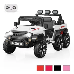 Ride - P Series: 24V 4WD Ride on Car Kids Ages 3-8, with 6 EVA Wheels, Battery Powered & Remote Control, 3 Adjustable Speeds, Soft Start, Battery Display, Music - White
