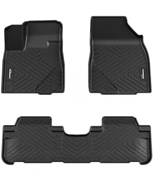 Floor Mats for 2014-2019 Toyota Highlander (LE, LE Plus, Limited, XLE,Hybrid), TPE All Weather Custom Fit Front 1st & 2nd Row Highlander Floor Liner