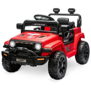 Ride - P Series: 12V Ride On Toy w/Parent Remote Control, Steering Wheel Music, 4-Wheel Spring Suspension, Led Lights, 2 Speeds, Kids Electric Vehicles for Age 3-5, Red