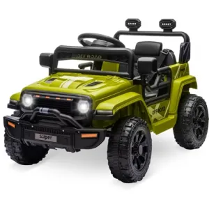 Ride - P Series: 12V Ride On Toy w/Parent Remote Control, Steering Wheel Music, 4-Wheel Spring Suspension, Led Lights, 2 Speeds, Kids Electric Vehicles for Age 3-5, Green