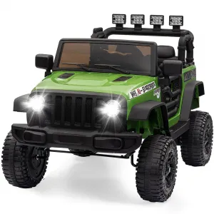 Ride - P Series: 12V Kids Electric Vehicles with Remote Control, 2 Speeds, Spring Suspension, LED Headlight, Bluetooth, Music, Battery Powered Car for Kids - Green