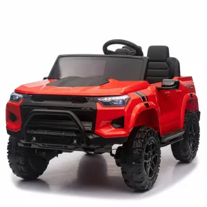 Ride - P Series: 24V Kids Ride On Car 2 Seater Electric Ride On Toy for Toddlers Battery Powered Truck Car With Remote Control, Battery Display, Handle, Trunk, LED Lights, Music (Red)