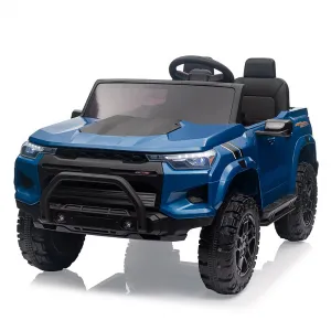 Ride - P Series: 24V Kids Ride On Car 2 Seater Electric Ride On Toy for Toddlers Battery Powered Truck Car With Remote Control, Battery Display, Handle, Trunk, LED Lights, Music (Blue)