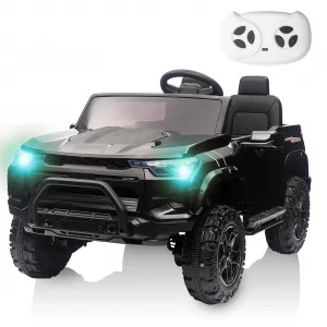 Ride - P Series: 2 Seater Truck Car Toys, Ride on Car Electric Vehicles w/Remote Control, 24V Battery, Dual Drive, LED Lights, Bluetooth, MP3, Battery Powered Electric Cars for Kids, Black
