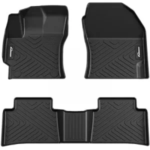 Floor Mats for 2020 2021 2022 2023 2024 Toyota Corolla (L LE SE XSE XLE Nightshade 4Dr.Sedan), TPE All Weather Custom Fit Front 1st & 2nd Row Floor Liner