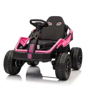 Ride - P Series: 24V Ride On Car for Big Kids, 6MPH 200W 4x4 Electric Toy with Remote, Metal Frame, Headlights, Shock Absorbers, Outdoor Adventure Vehicle Pink