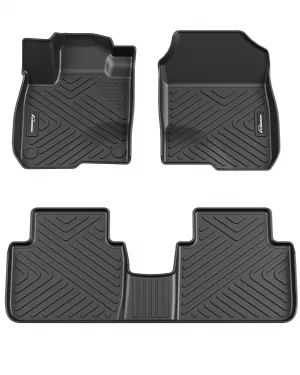 Floor Mats for 2023 2024 HR-V (LX Sport EX-L), TPE All Weather Custom Fit Front 1st & 2nd Row HRV Floor Liner, Black
