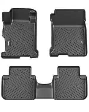 Floor Mats for 2013-2017 Honda Accord (EX, EX-L, LX, Sport, Touring, Hybrid Type), Odorless TPE All Weather Custom Fit Front 1st & 2nd Row Floor Liner, Black