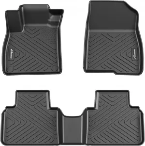 Floor Mats Compatible with 2018-2022 Honda Accord(Include Hybrid Models), Black TPE All-Weather Floor Liners, 1st & 2nd Row