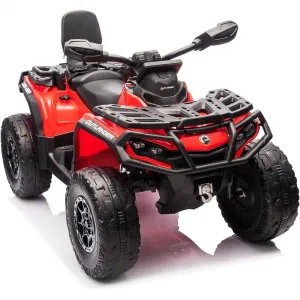 Ride - P Series: 2 Seater Ride On Car 24V 4WD Electric ATV, Leather Seats, Safety Belt, Bluetooth, Adjustable Speed, Yellow, Outdoor Adventure - Red